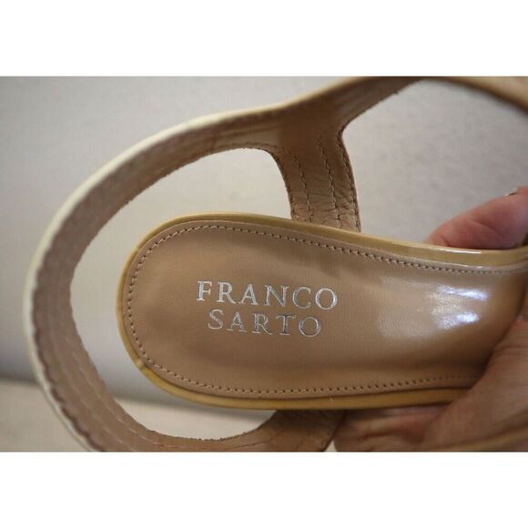 Franco Sarto 19613250 Women Sz 9.5M Beige Classe Ankle Strap Patent Leather Pump - Picture 8 of 11